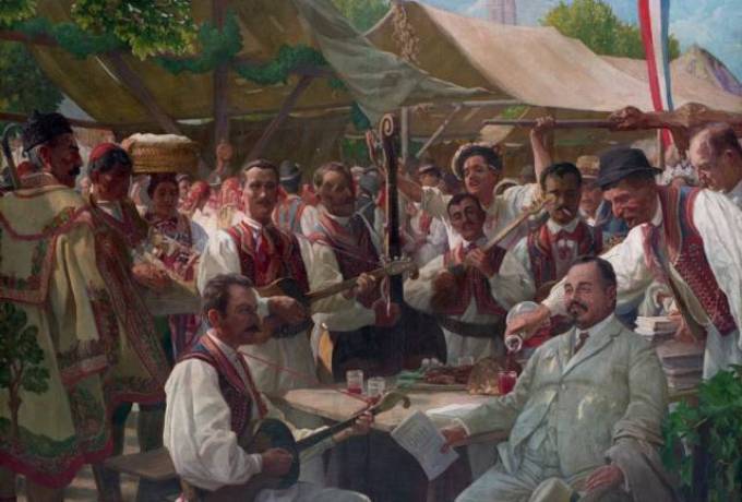 Ivan Tišov: Stjepan Radić među seljacima, 1928. g., HPM/PMH-8820